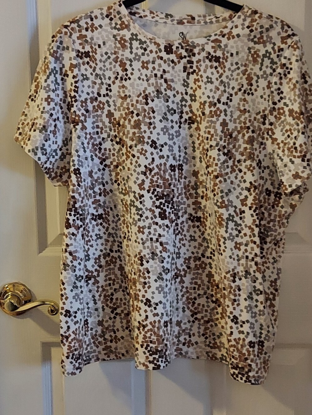 Croft & Barrow Brown Print T-Shirt